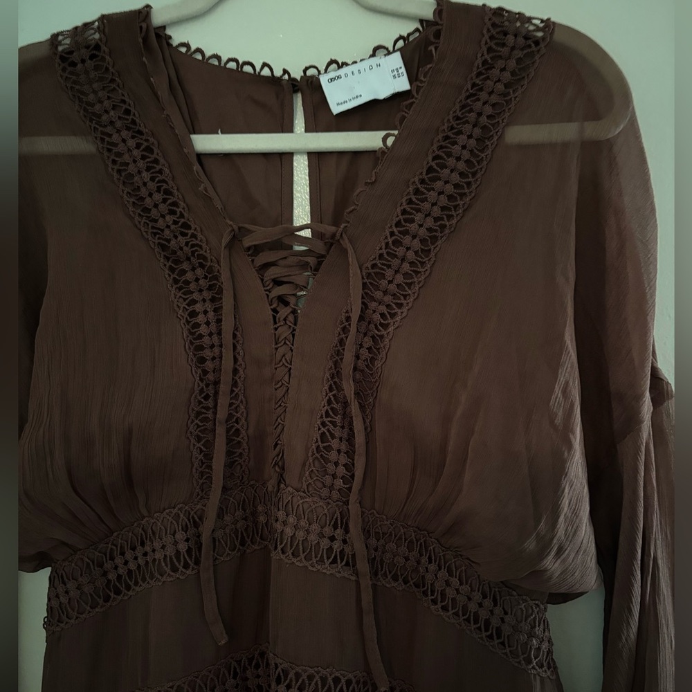 ASOS Chocolate Long Sleeve Dress - Picture 4 of 4